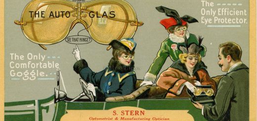 AutoGlas 1911 promotional postcard Motoring Glasses, Motoring Sunglasses, Aviator Sunglasses